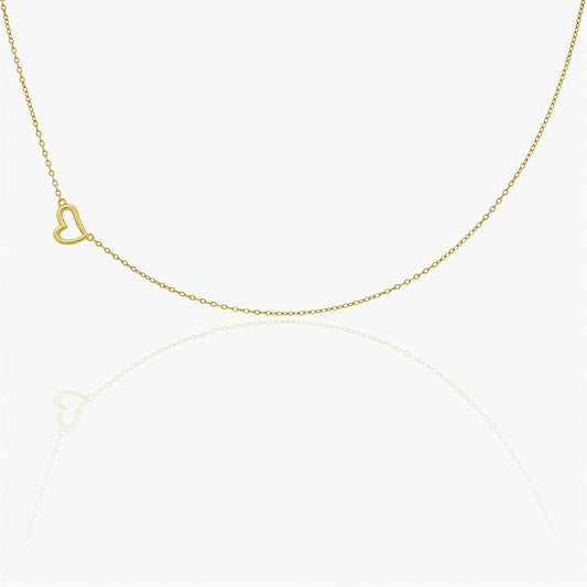 Collana in Argento Sterling 925 Placcata Oro con Charm Cuore