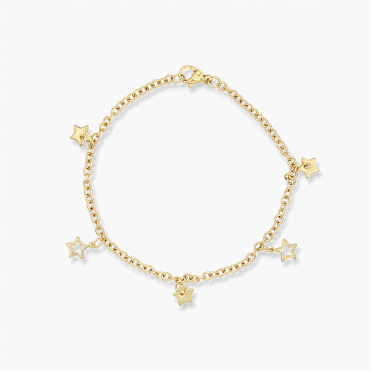 Bracciale in Oro 18K Placcato – Charm Stelle di Natale