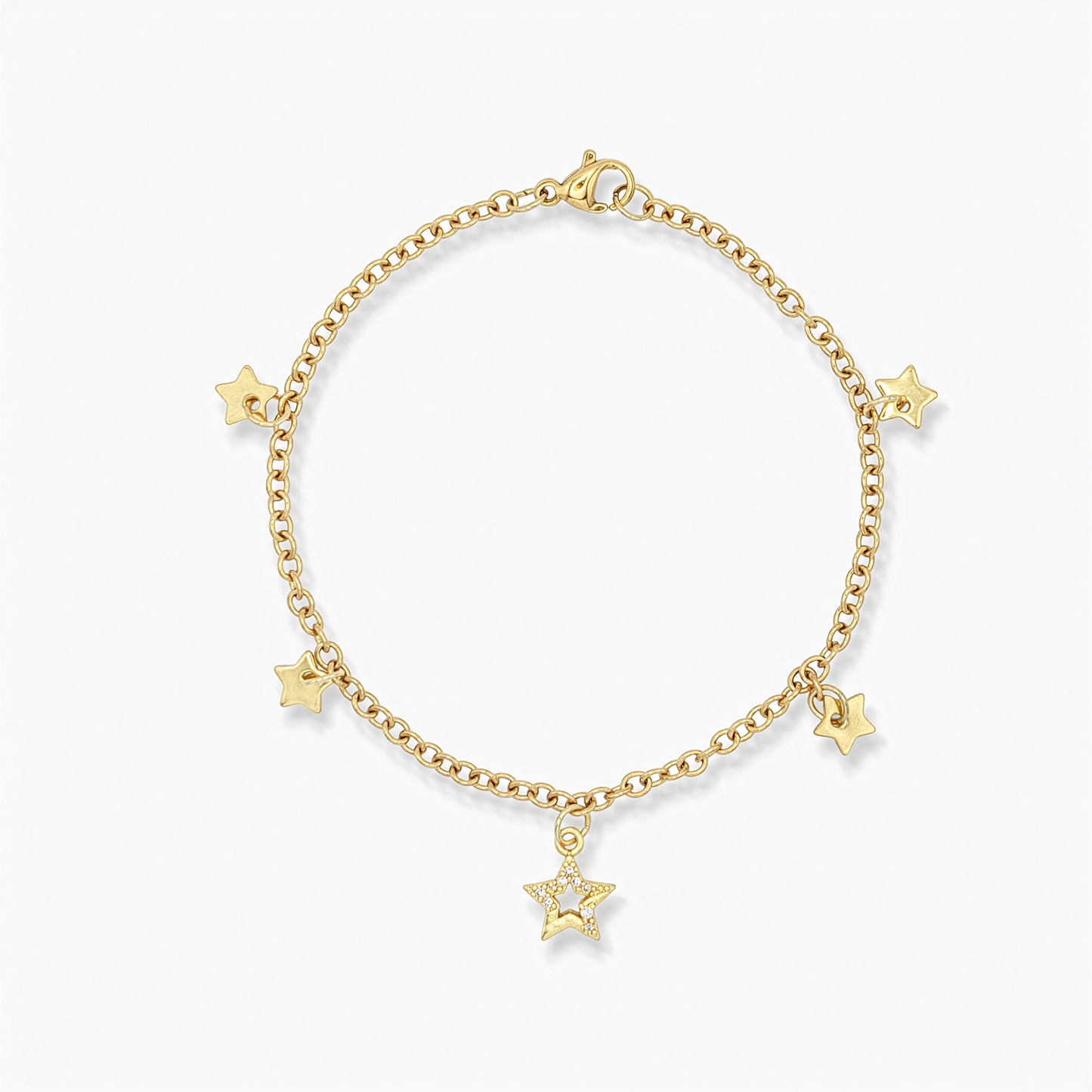 Bracciale Placcato Oro 18K - Charm Stelle di Natale