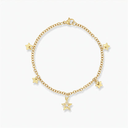 Bracciale Placcato Oro 18K - Charm Stelle di Natale