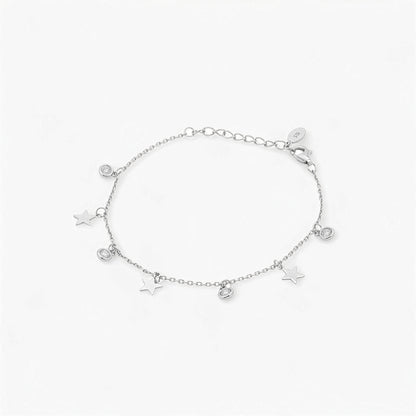 Bracciale Donna in Argento 925 con Charms Stelle e Zirconi