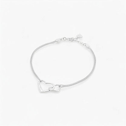 Bracciale in Argento 925 con Charms Cuori Intrecciati