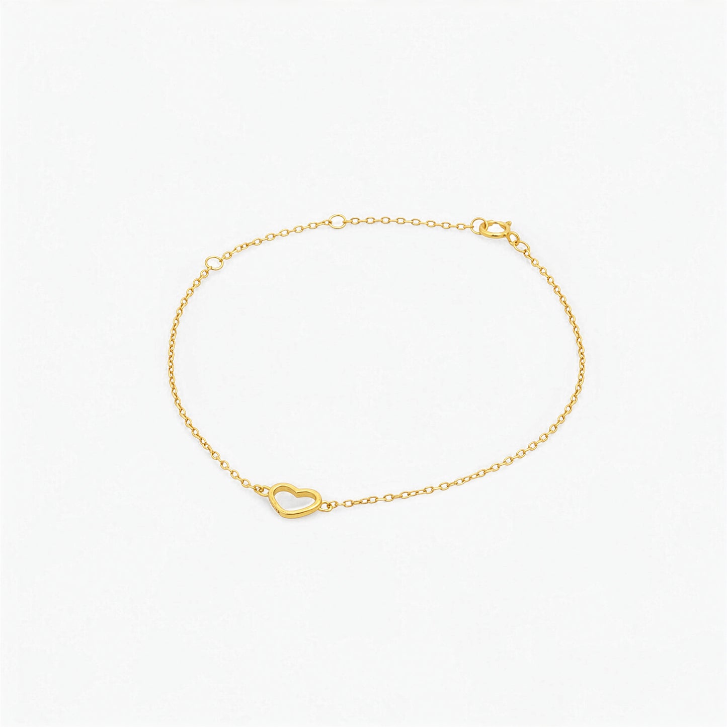 Bracciale in Argento 925 placcato Oro 18K con Charm Cuore