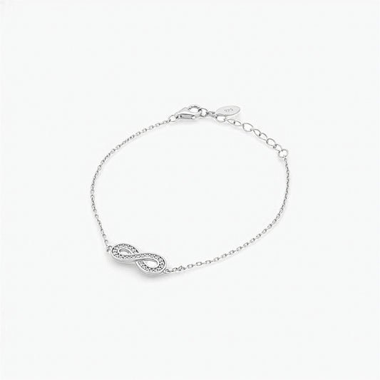 Bracciale Donna in Argento 925 con Charm Infinito e Zirconi