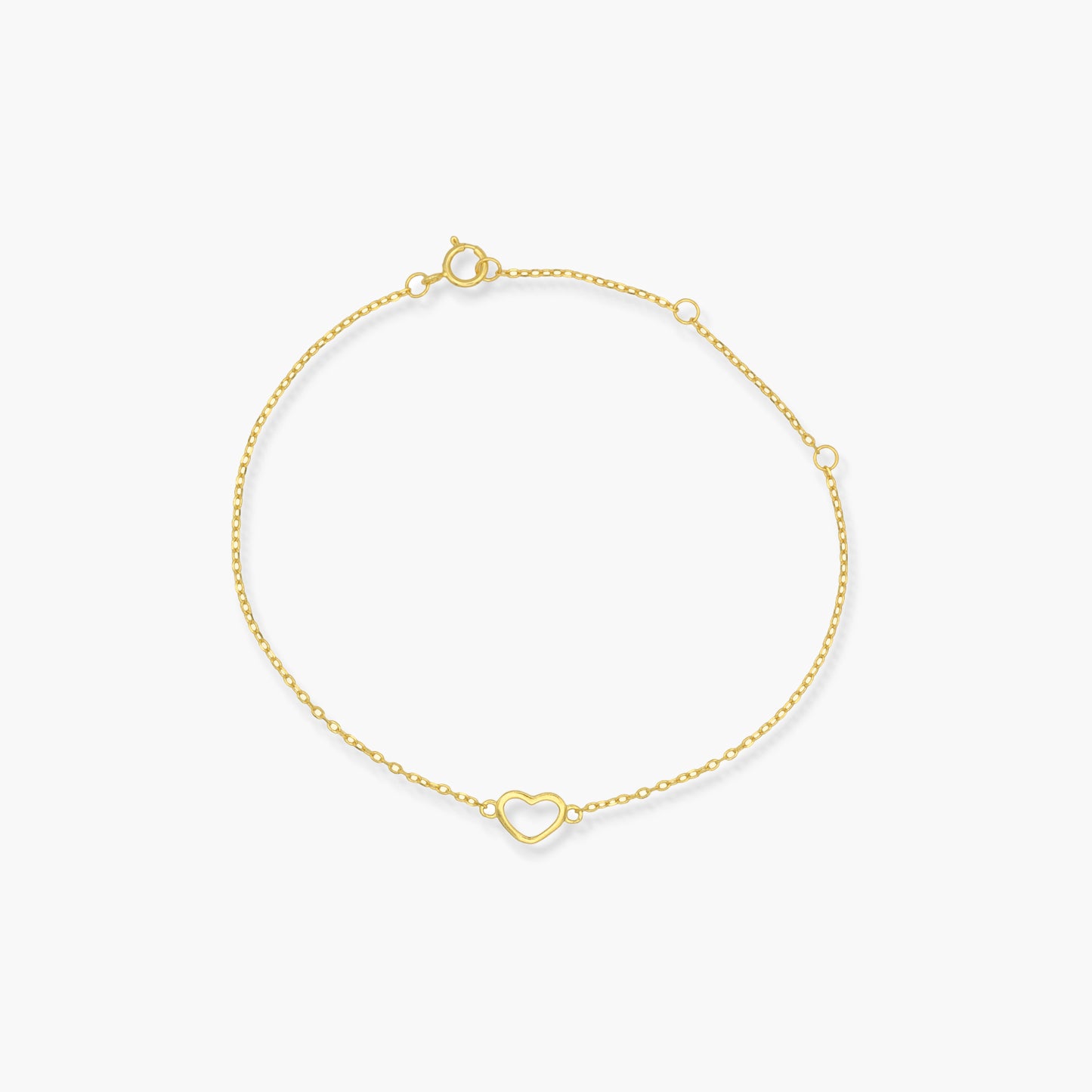 Bracciale in Argento 925 placcato Oro 18K con Charm Cuore