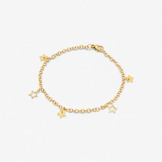 Bracciale in Oro 18K Placcato – Charm Stelle di Natale