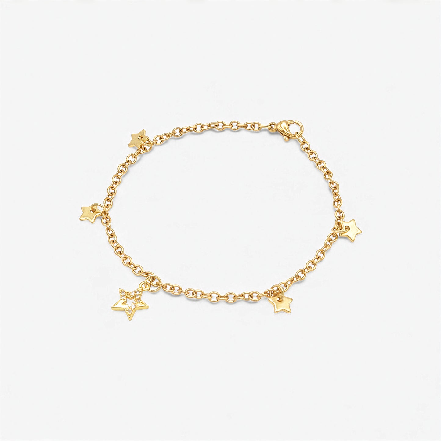 Bracciale Placcato Oro 18K - Charm Stelle di Natale