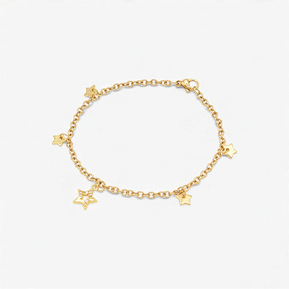 Bracciale Placcato Oro 18K - Charm Stelle di Natale