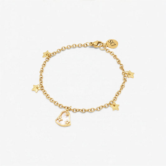 Bracciale Placcato oro 18K - Charm Madreperla e Campana