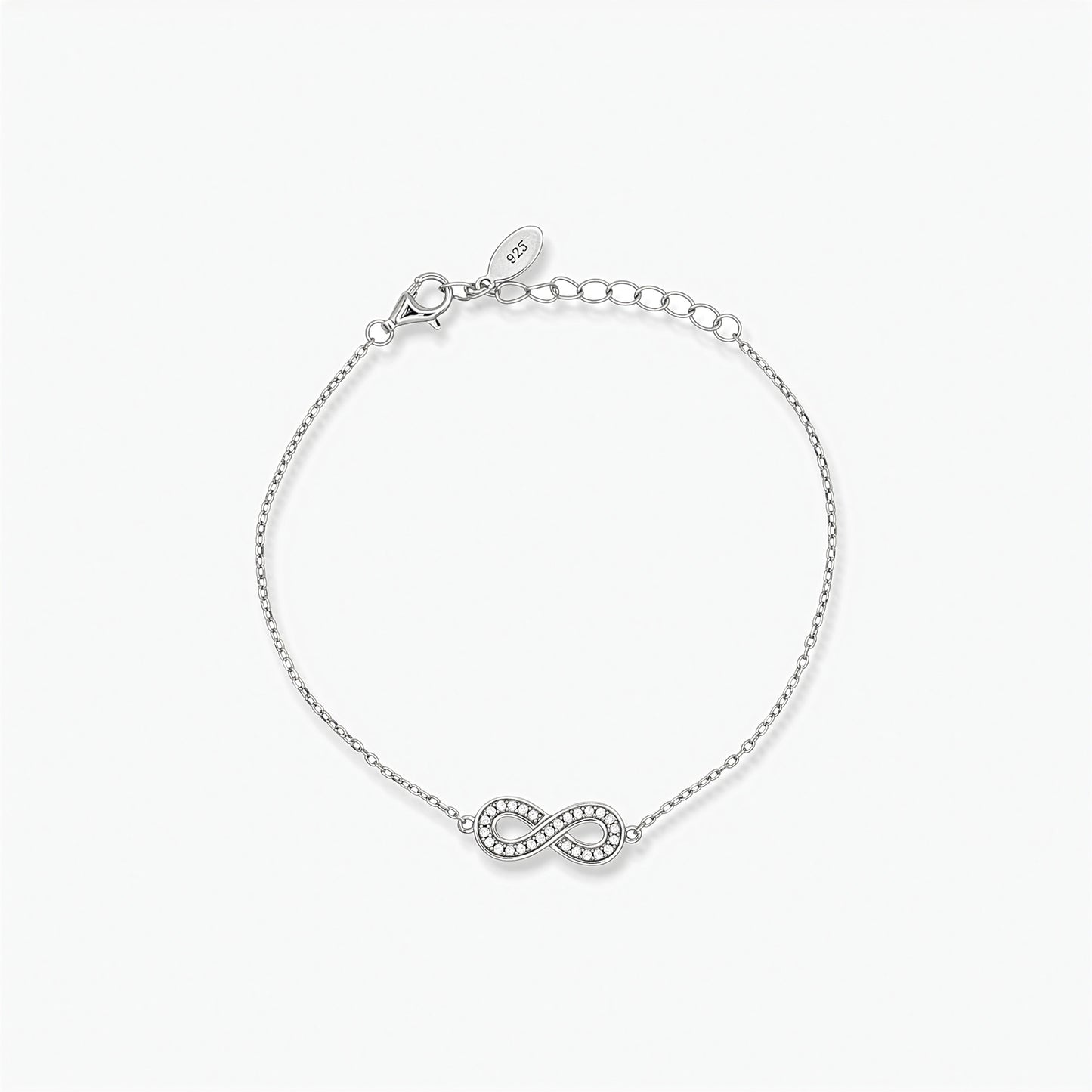 Bracciale Donna in Argento 925 con Charm Infinito e Zirconi