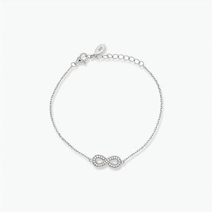 Bracciale Donna in Argento 925 con Charm Infinito e Zirconi