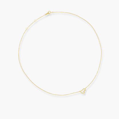 Collana in Argento Sterling 925 Placcata Oro con Charm Cuore