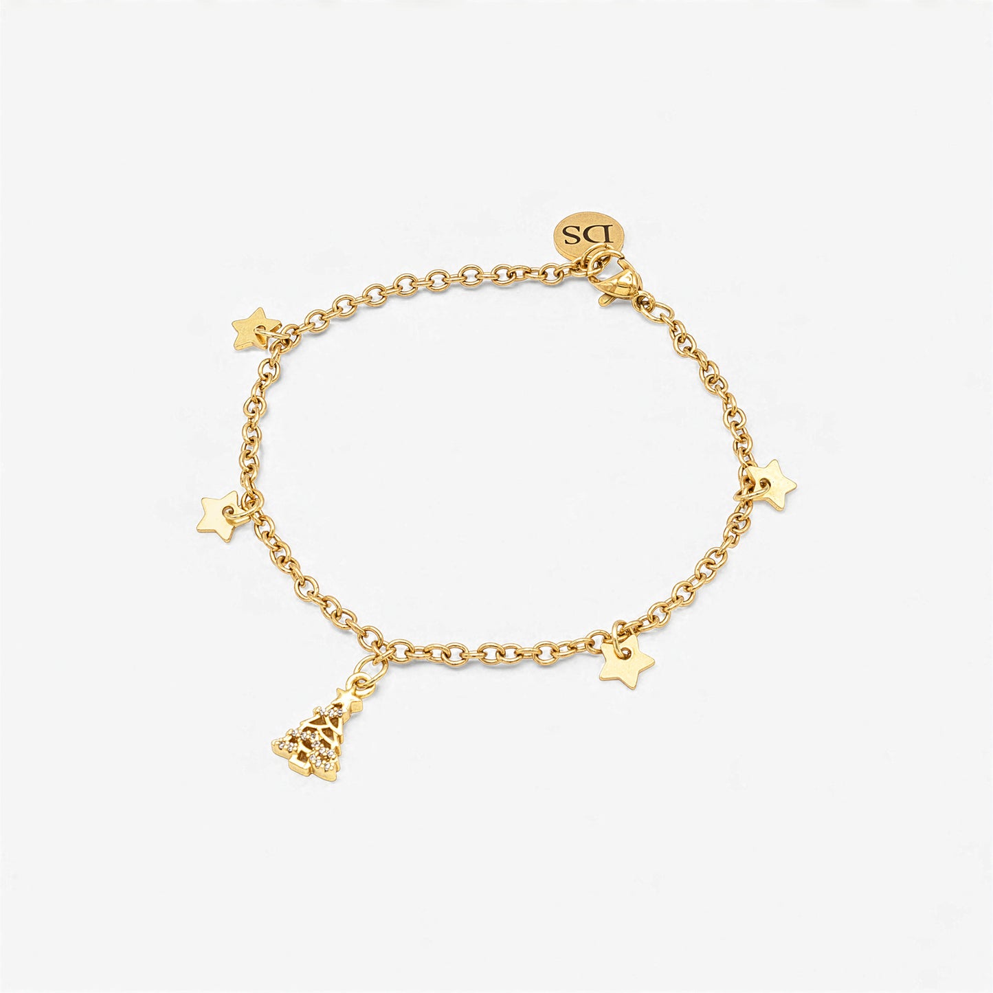 18K Gold Plated Bracelet - Christmas Tree Charm