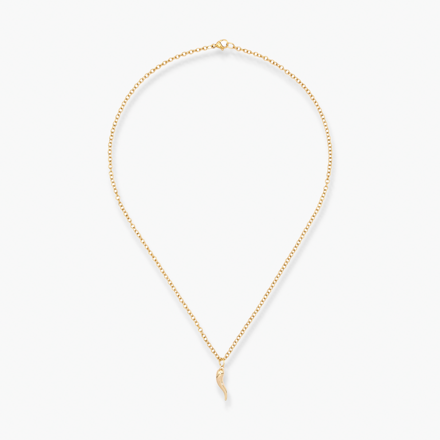 Collana Donna in Oro Placcato 18K con Pendente Corno