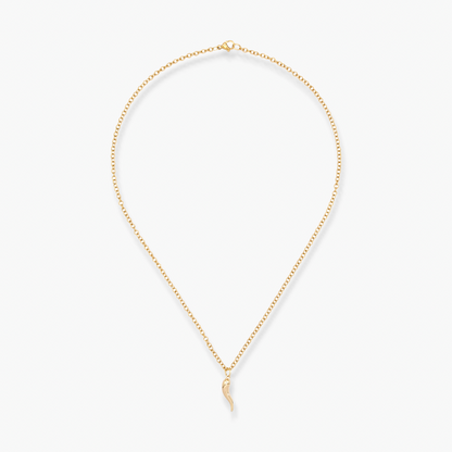 Collana Donna in Oro Placcato 18K con Pendente Corno