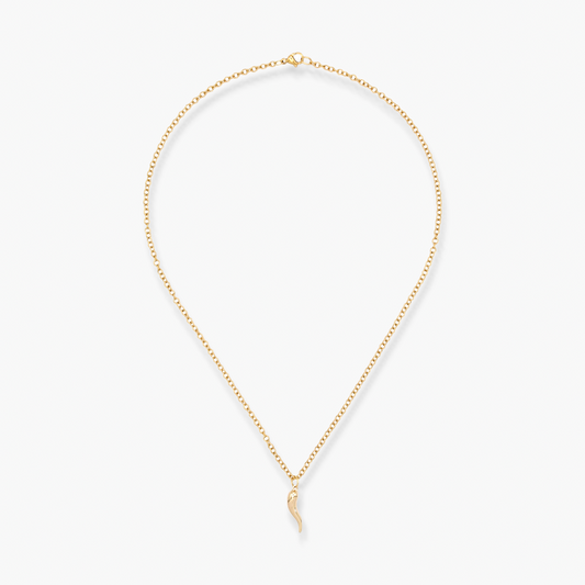 Collana Donna in Oro Placcato 18K con Pendente Corno