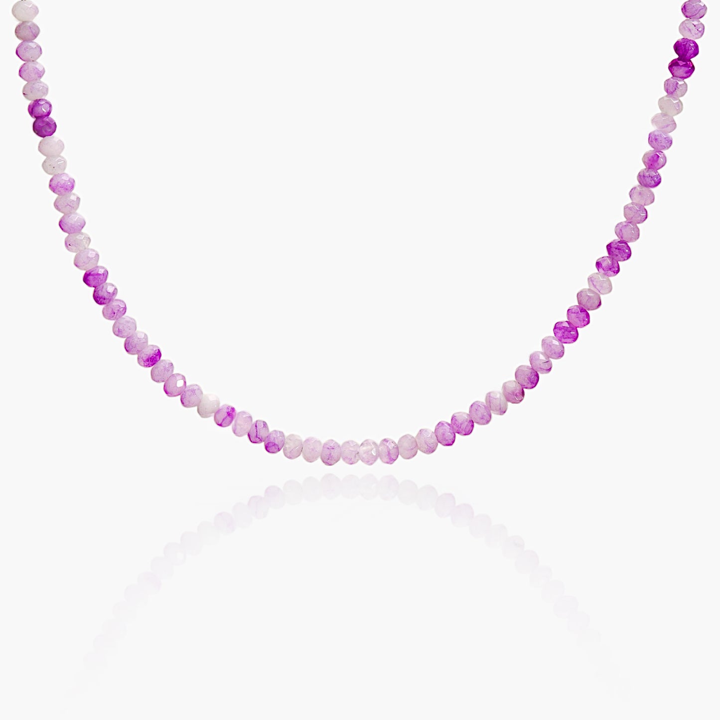 Collana Minimal Girocollo in Giada Lilla Multicolor