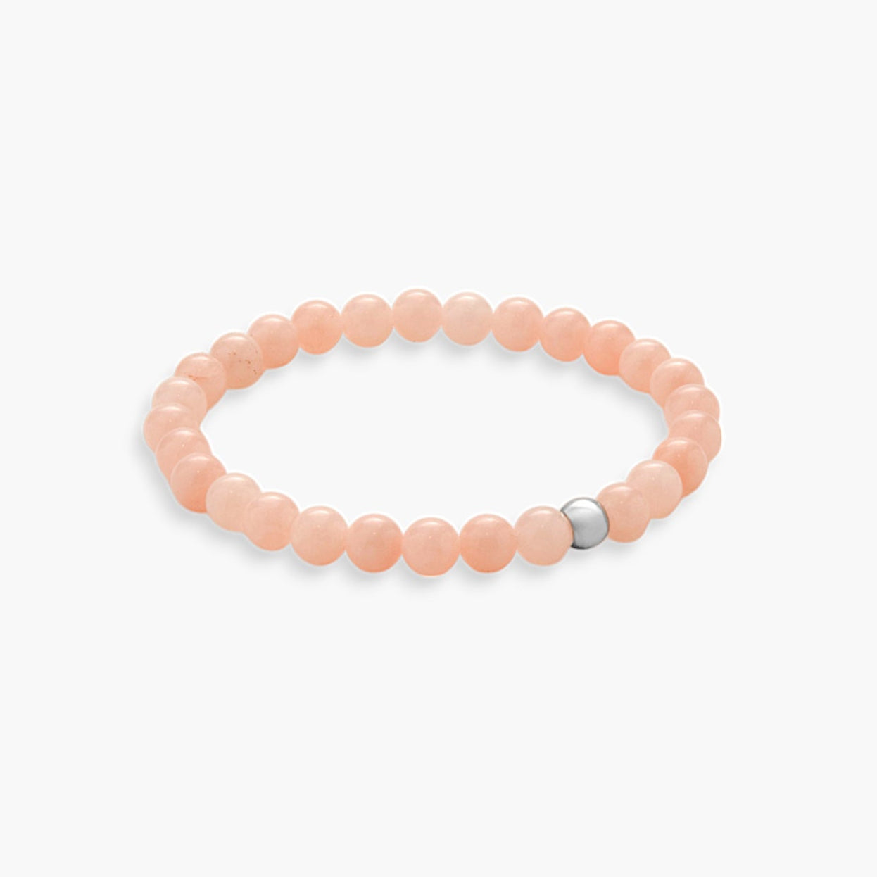 Bracciale Minimal elasticizzato in Giada Rosa Salmone