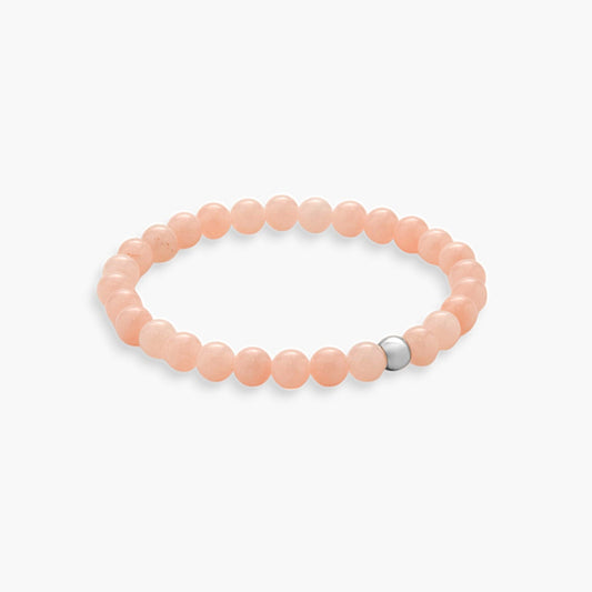 Bracciale Minimal elasticizzato in Giada Rosa Salmone