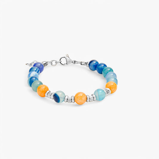 Bracciale in Agata Gialla e Blu