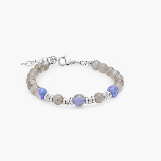 Bracciale in Labradorite e Agata Ghiaccio