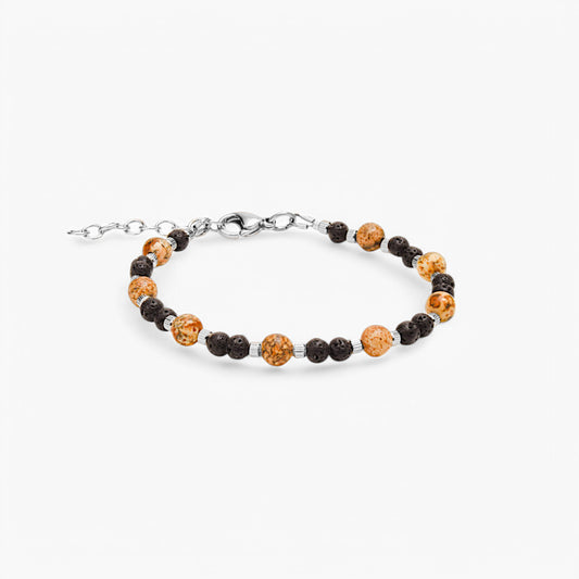 Bracciale in Pietra Paesina e Pietra Lavica