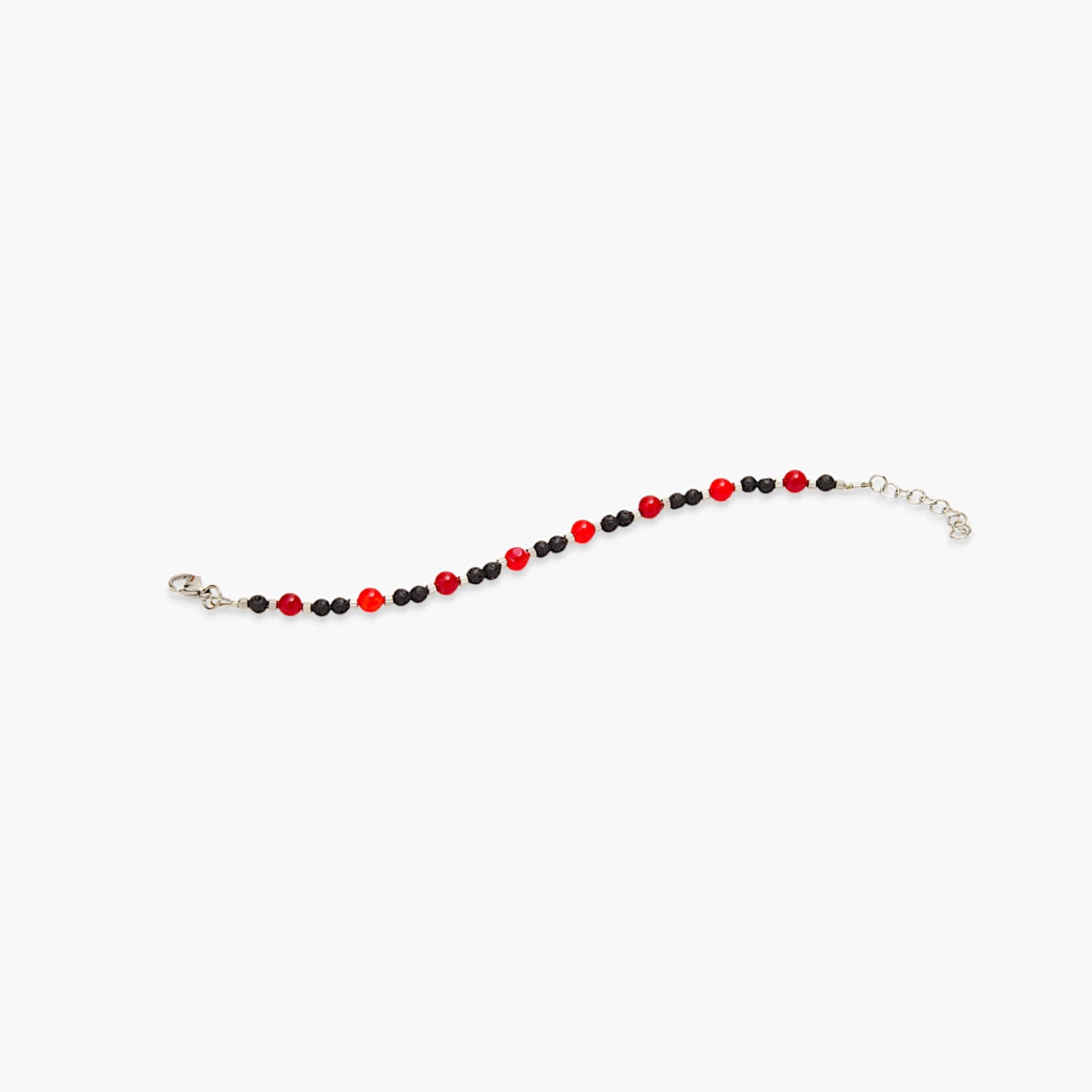 Red Agate and Lava Stone Bracelet