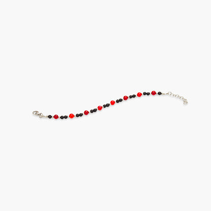 Red Agate and Lava Stone Bracelet