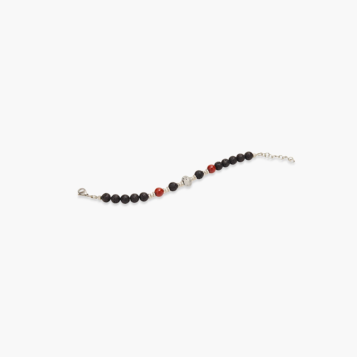Bracciale in Pietra Lavica, Mookaite e Quarzo Tormalinato