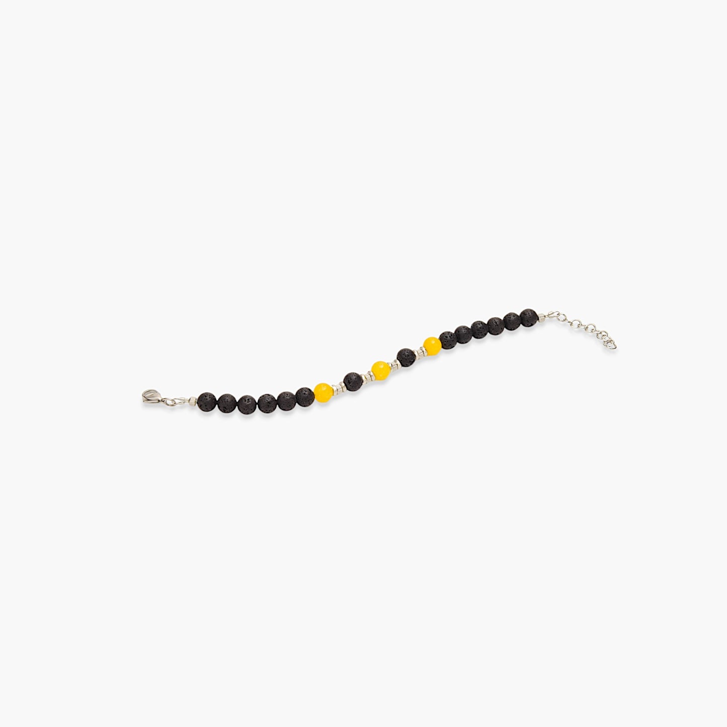 Bracciale in Agata Gialla e Pietra Lavica
