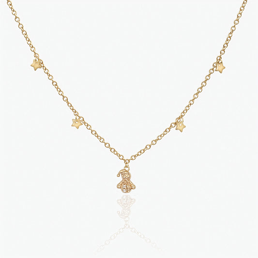 Collana Placcata Oro 18K - pendente Pupazzo di Neve