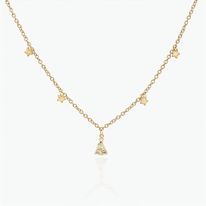 18K Gold Plated Necklace - Christmas Tree Pendant