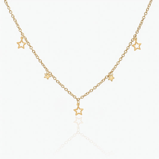 Collana Placcata Oro 18K - Charm Stelle di Natale