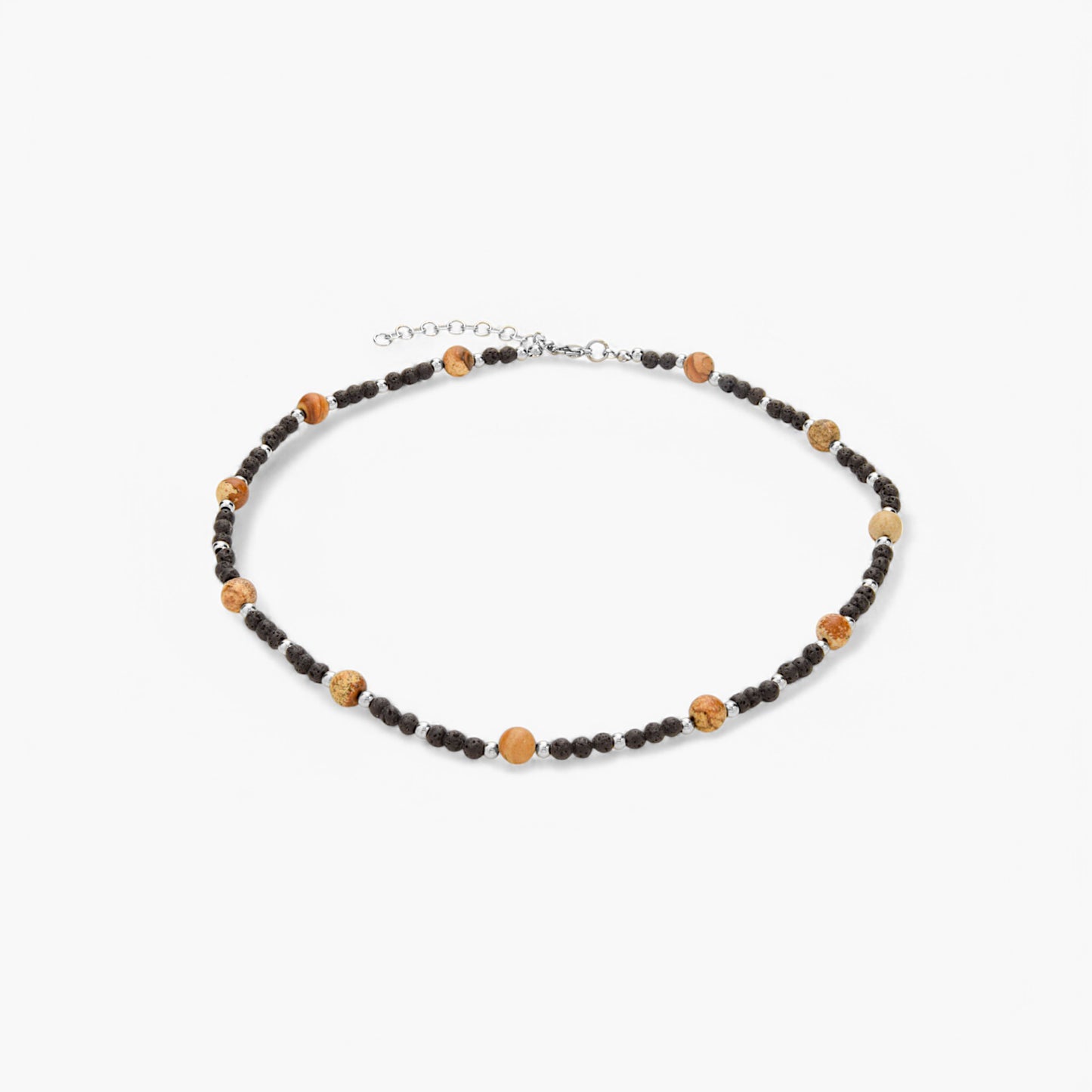 Collana in Pietra Lavica e Pietra Paesina