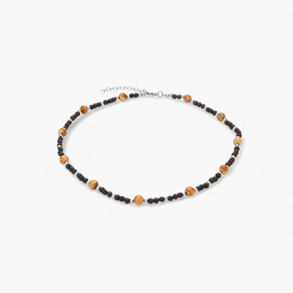 Collana in Pietra Lavica e Pietra Paesina