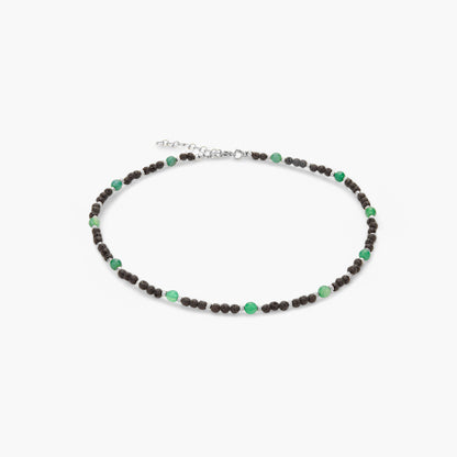 Collana in Pietra Lavica e Agata Verde