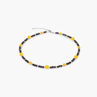 Collana in Pietra Lavica e Agata Gialla