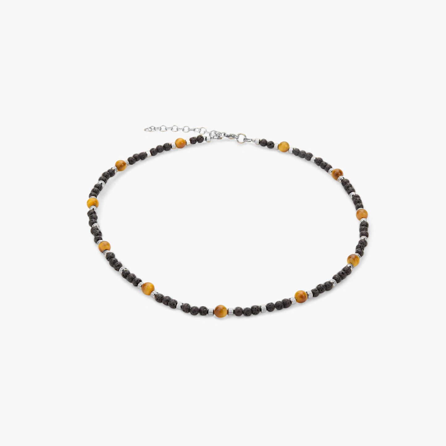 Collana in Pietra Lavica e Occhio di Falco