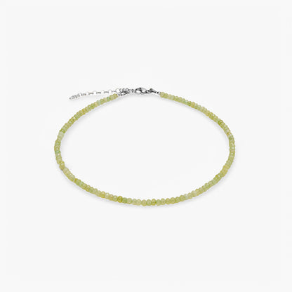 Collana Minimal Girocollo in Giada Verde Sfaccettata