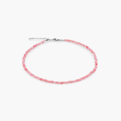 Collana Minimal Girocollo in Giada Rosa