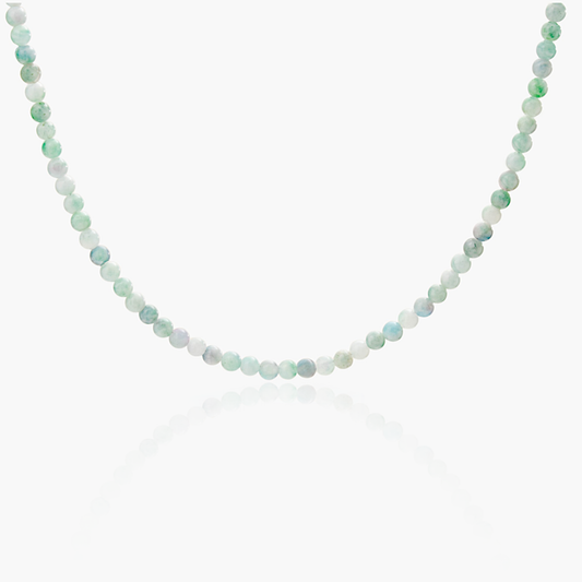 Collana Minimal Girocollo in Giada Verde Pastello