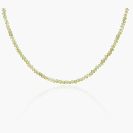 Collana Minimal Girocollo in Giada Verde Sfaccettata