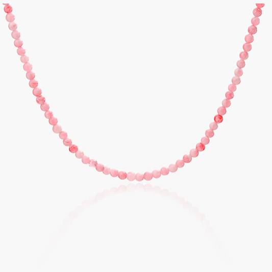 Collana Minimal Girocollo in Giada Rosa