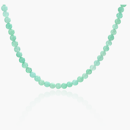 Collana Minimal Girocollo in Giada Verde Acqua