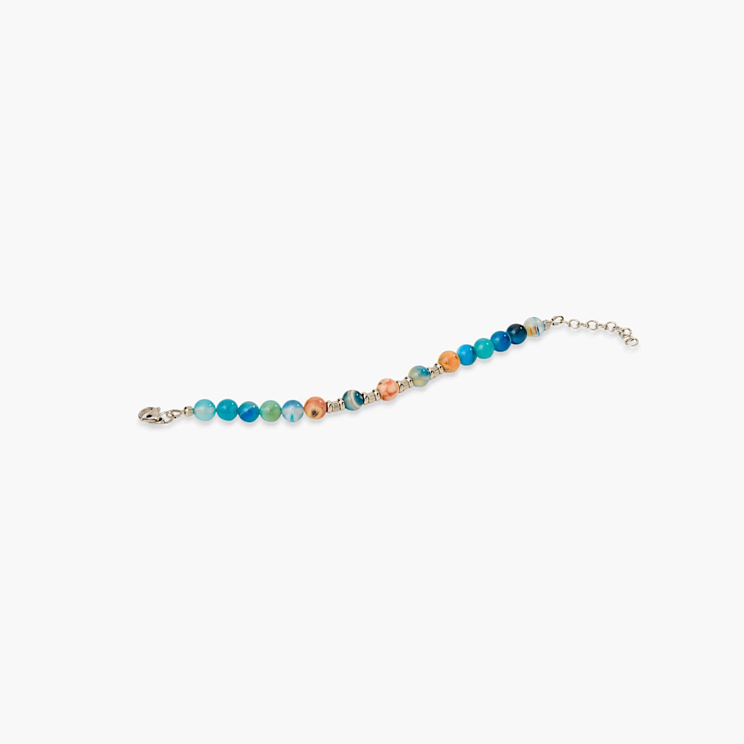 Bracciale in Agata Blu e Diaspro Naturale