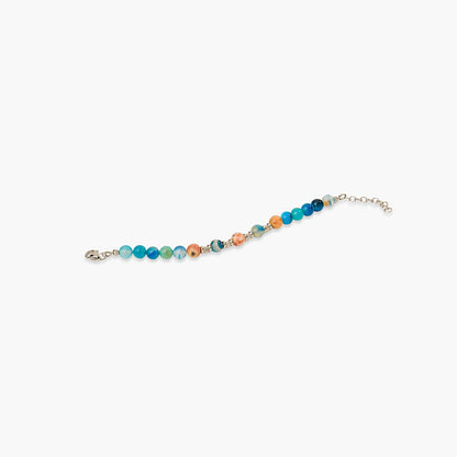 Bracciale in Agata Blu e Diaspro Naturale