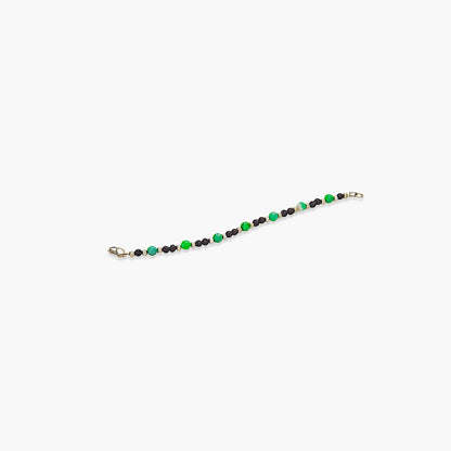 Bracciale in Agata Verde e Pietra Lavica